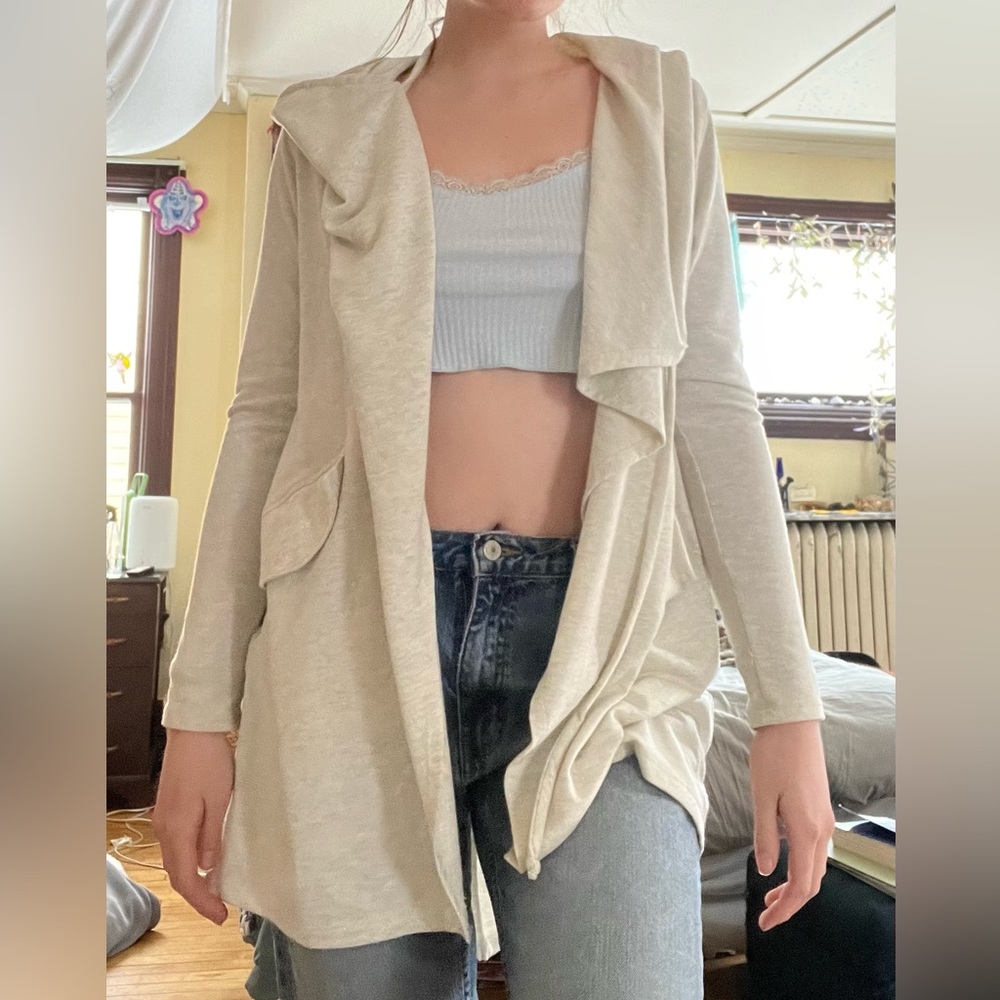 cream cozy cardigan